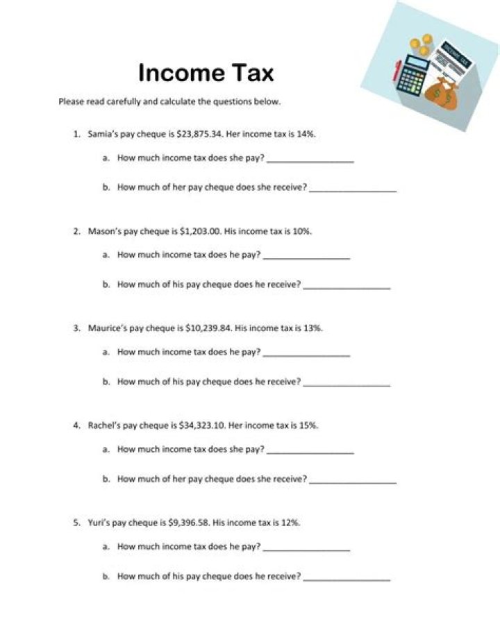 Free Taxes Worksheet for High School Students PDF