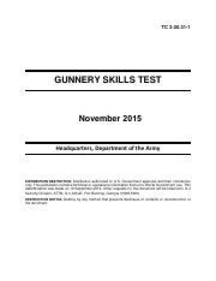 TC 3-20.31-1 Gunnery Skills Test PDF: Full Training & Practice Guide