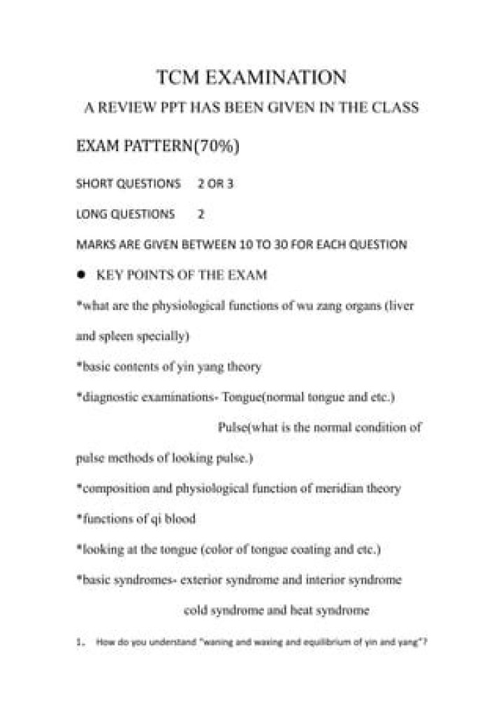TCM 10 Questions PDF: Expert Guide to Traditional Chinese Medicine Answers