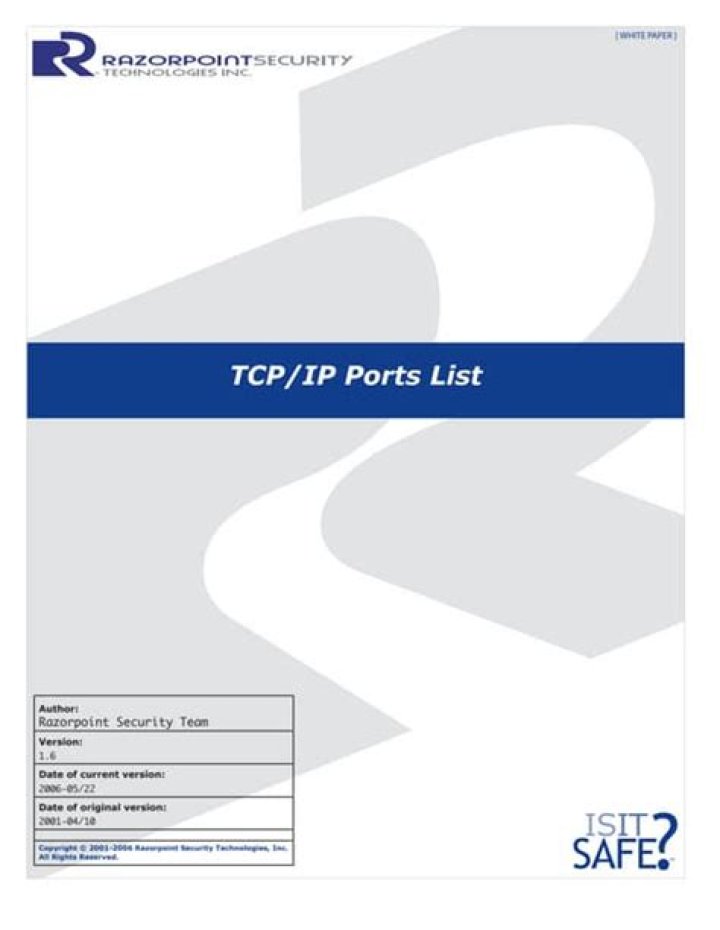 Complete TCP/UDP Ports List PDF for Network Developers