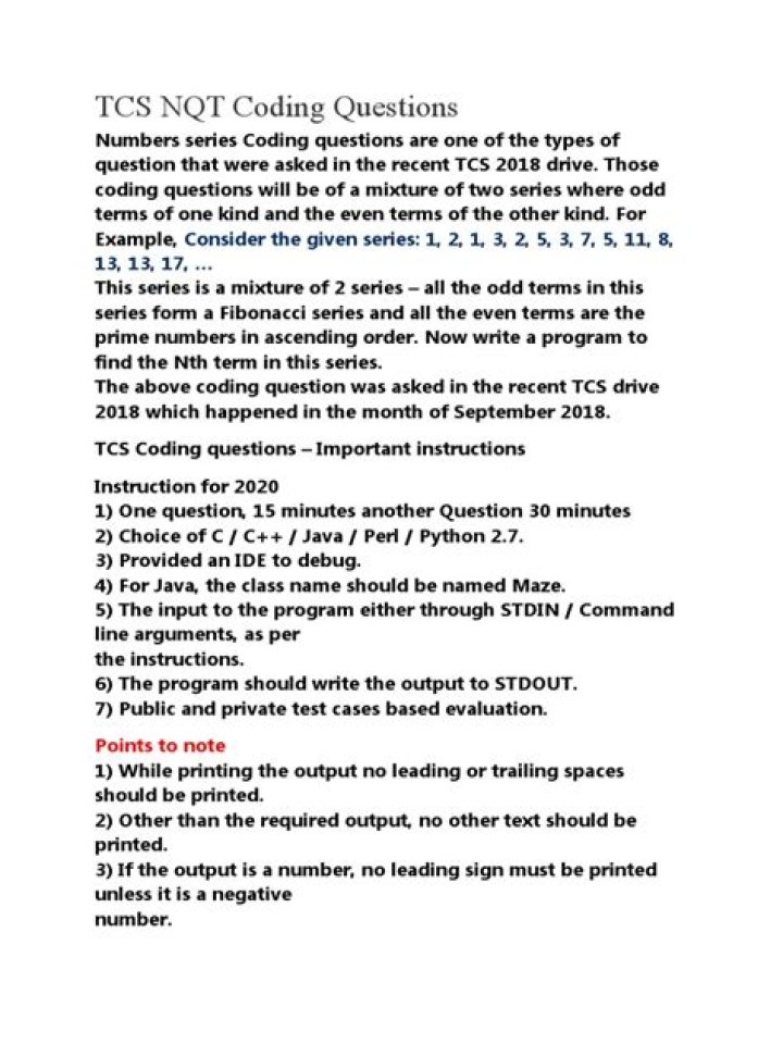 Top TCS NQT Coding Questions PDF for Exam Prep
