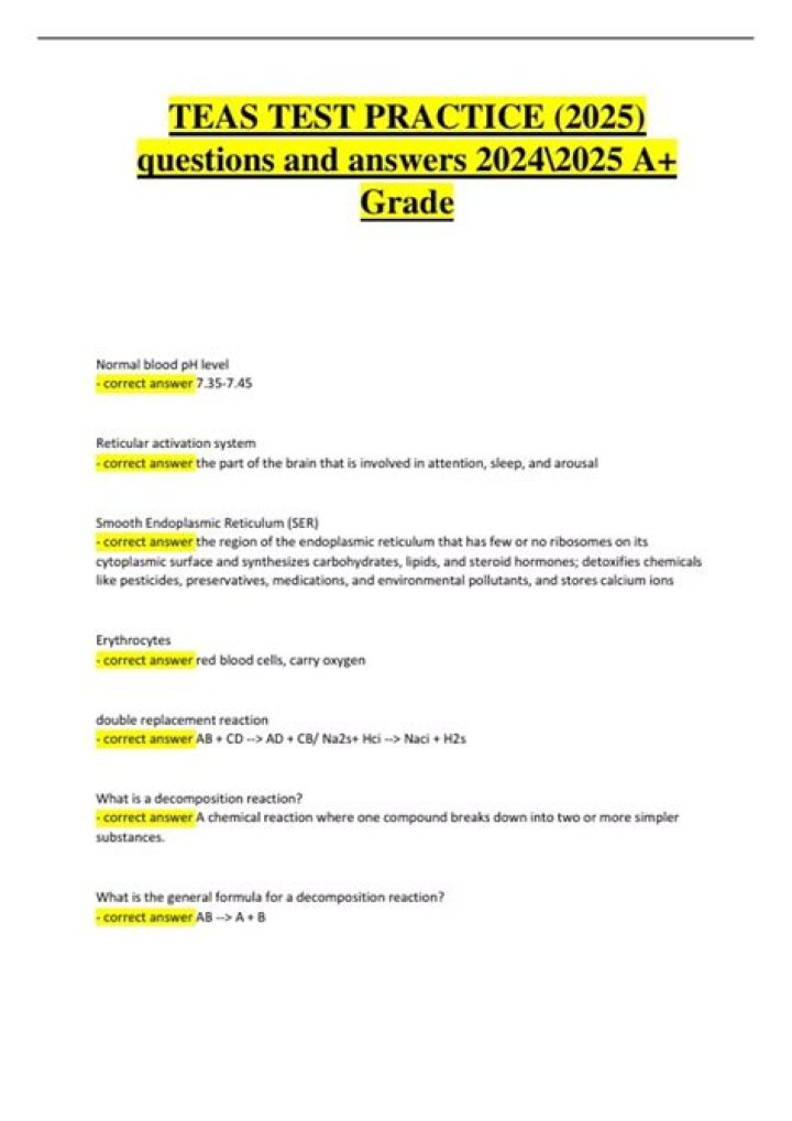 Free 2025 TEAS Practice Test PDF – Download Now for Success