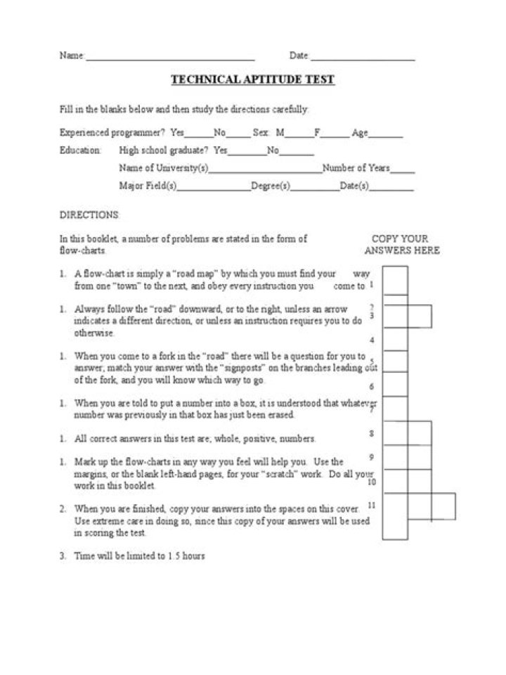 Free Technical Aptitude Test PDF for Job Success