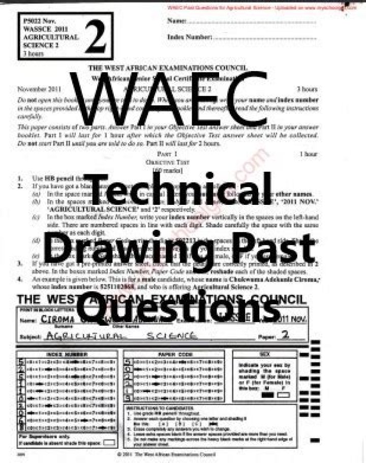 Technical Drawing WAEC Past Questions PDF – Download Past Papers