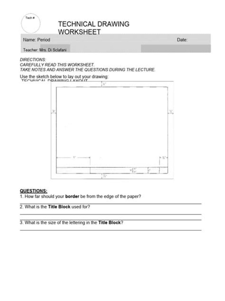 Download Free Technical Drawing Worksheets PDF for Students & Professionals