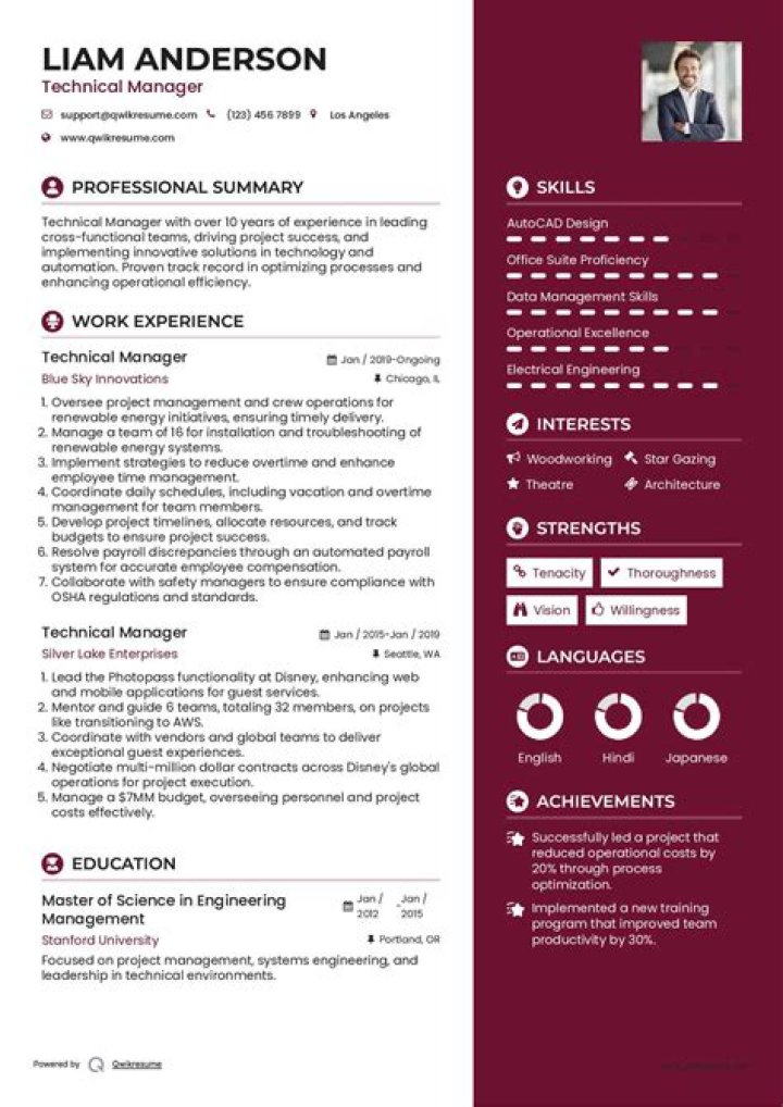 Technical Manager Resume PDF for Hiring Success