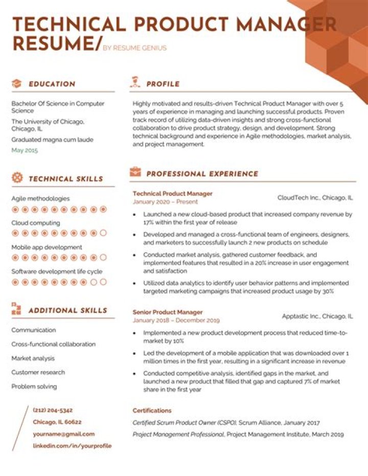 Download a Technical Product Manager Resume PDF for Career Success