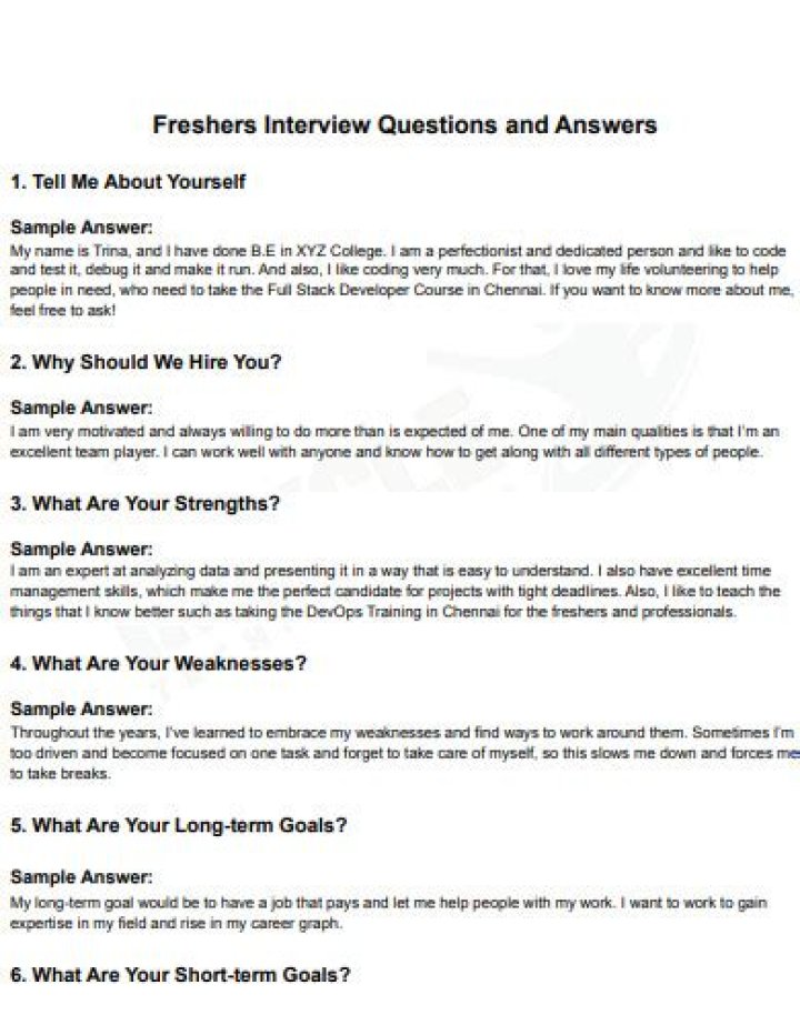 Skills Sample Answer for Freshers PDF – Ready to Impress