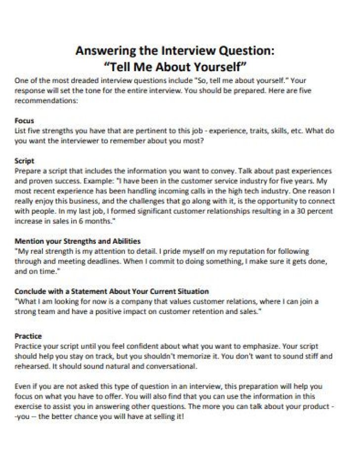 Tell Me About Yourself: Warehouse Interview Answers PDF for Success
