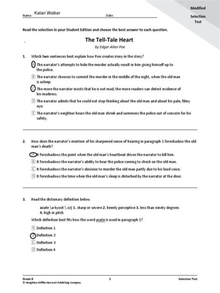 Tell Tale Heart Test PDF: Analyze Themes & Symbolism