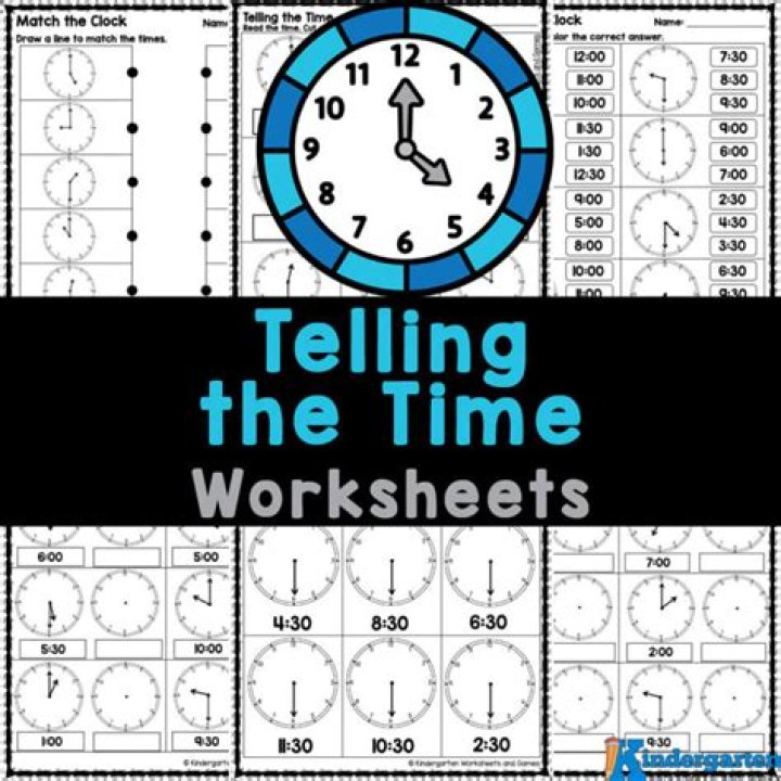 Free Telling Time Worksheets for Kindergarten PDF