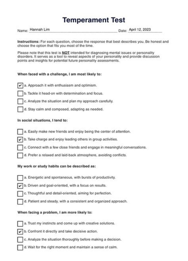 Free Temperament Test PDF: Discover Your Personality Type Now