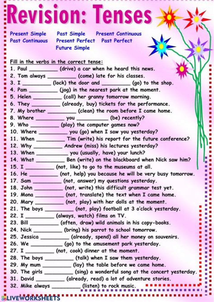 Tenses Exercises with Answers PDF: Perfect Practice for Grammar Mastery