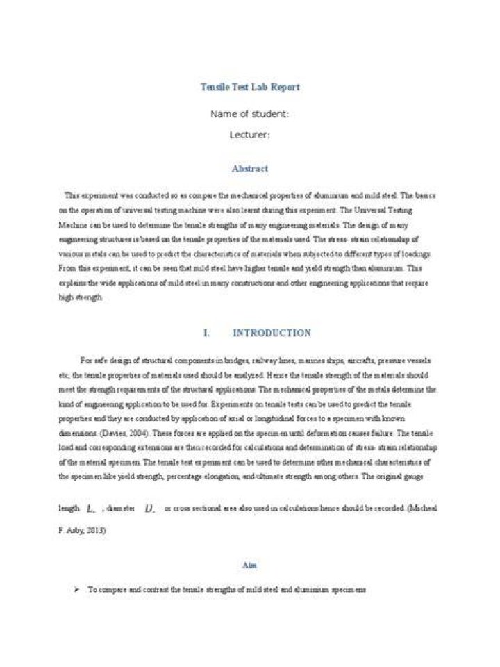 Tensile Test Lab Report PDF: Professional Quality Results
