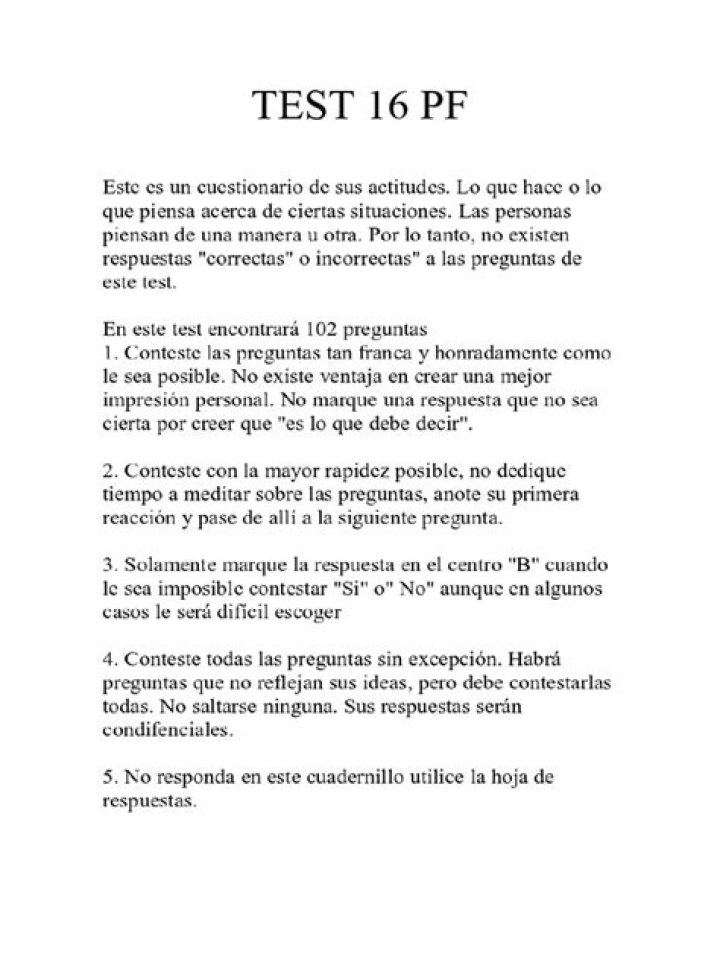 Descargar Test 16 PF-5 Gratis en PDF – Guía Completa