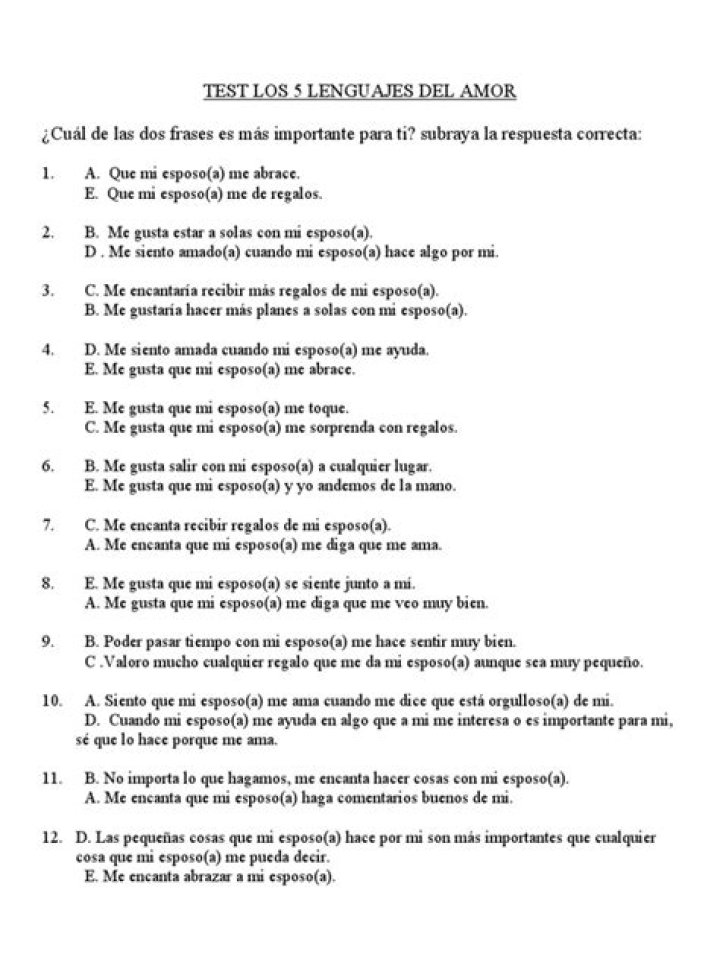 Testa los 5 Lenguajes del Amor: PDF Gratis para Conectar Más