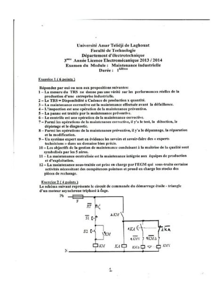 Test de l'Électricité Industrielle PDF – Analyse & Essais
