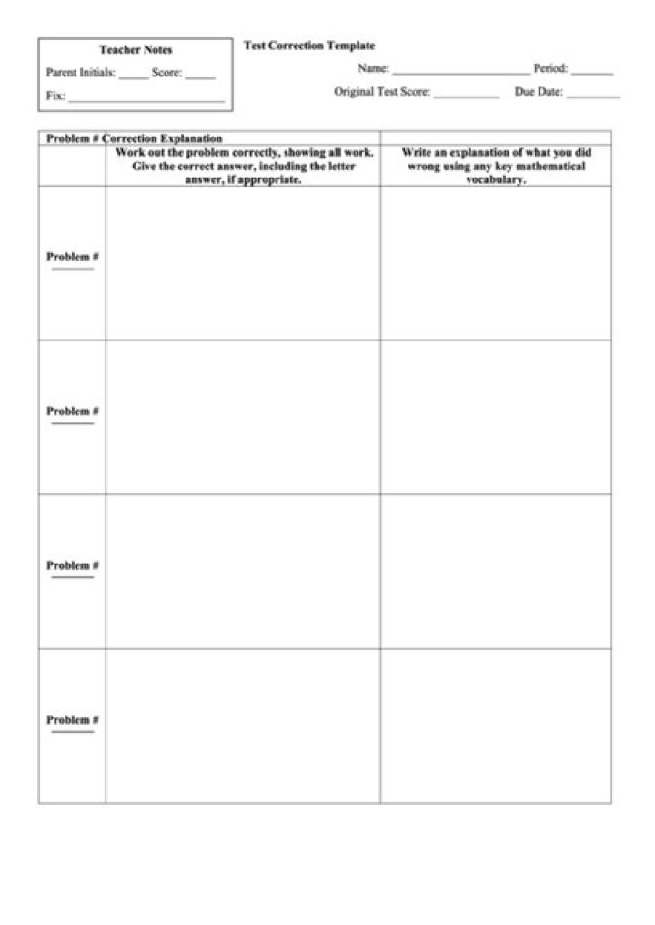 Test Corrections Template PDF – Download & Improve Your Edits