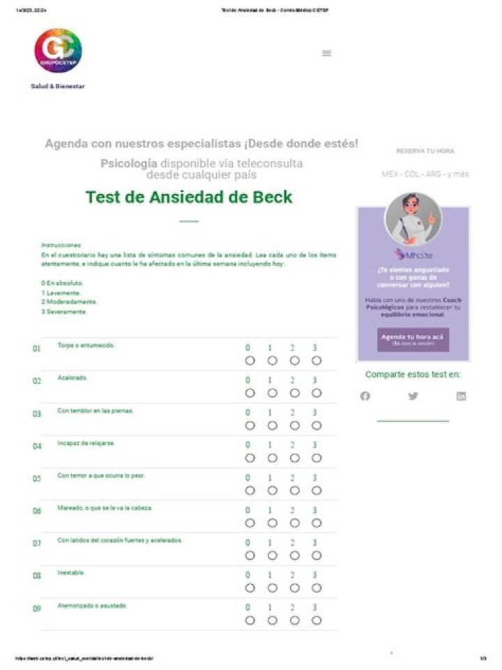 Test de Ansiedad PDF: Evalúa Tus Niveles de Ansiedad Rápidamente