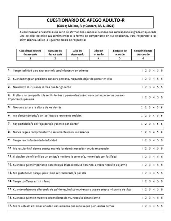 Test de Apego Adulto PDF: Evalúa Tu Estilo de Relación