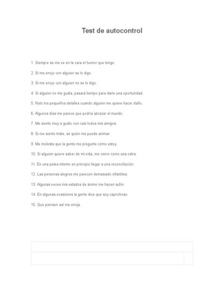 Test de Autocontrol PDF: Evalúa Tu Disciplina Mental