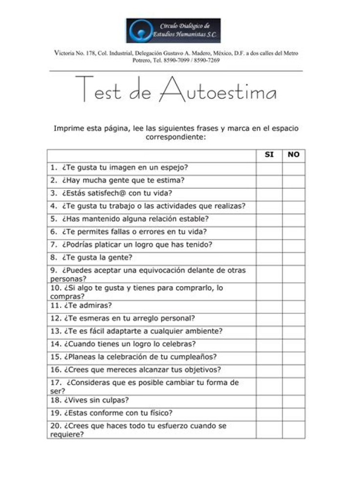 Test de Autoestima para Adolescentes Rosenberg PDF: Evaluación Confiable y Práctica