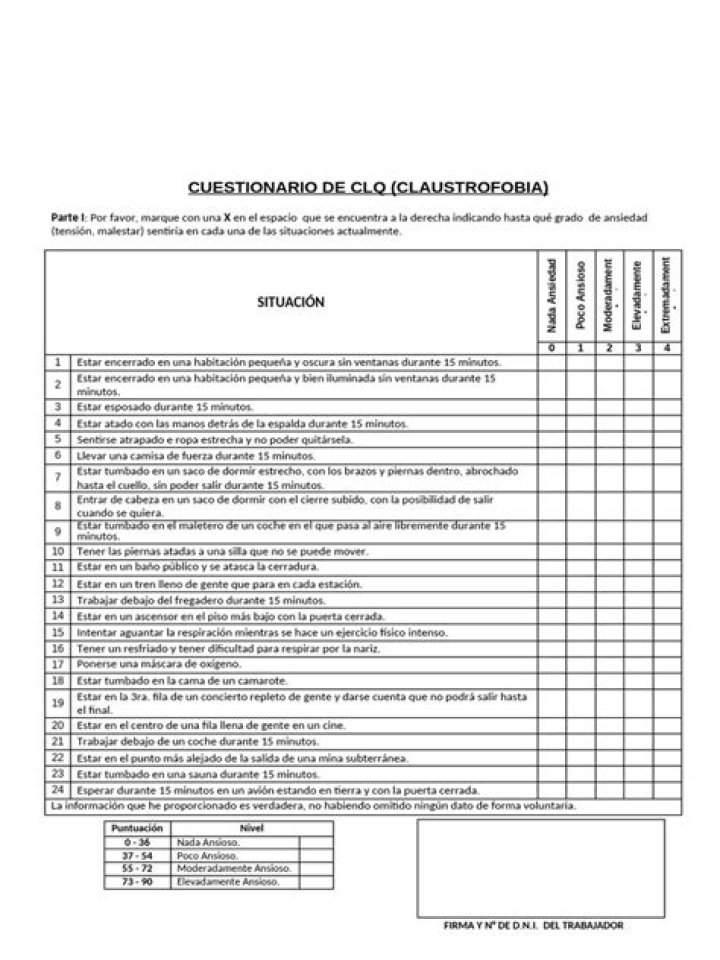 Test de Claustrofobia PDF: Évalue Tu Ton Stress en Espace Confiné