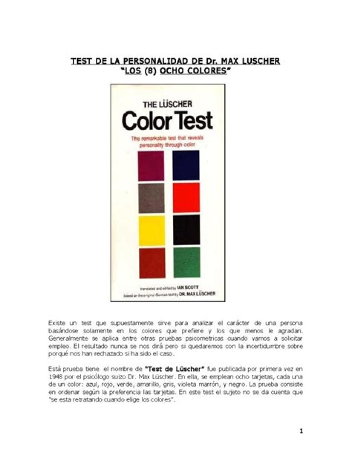 Test de Colores de Luscher PDF: Guía Completa para Analizar Tonos con el Método Luscher