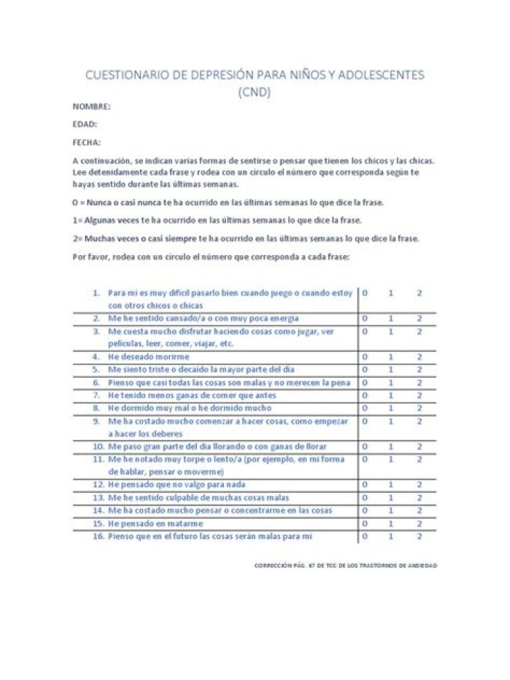 Test de Depresión para Adolescentes PDF: Evalúa tu Salud Mental