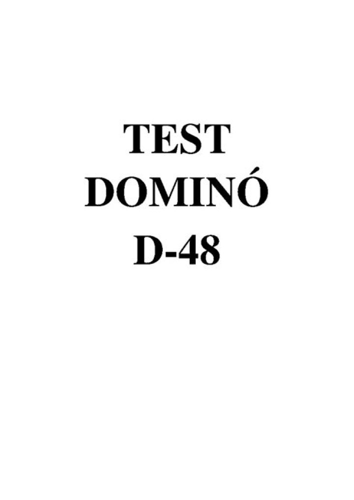 Test de Dominó D48 PDF: Oficial Resultado y Descarga Segura