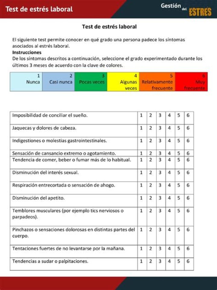 Test de Estrés PDF: Evalúa Tu Nivel de Estrés Rápidamente
