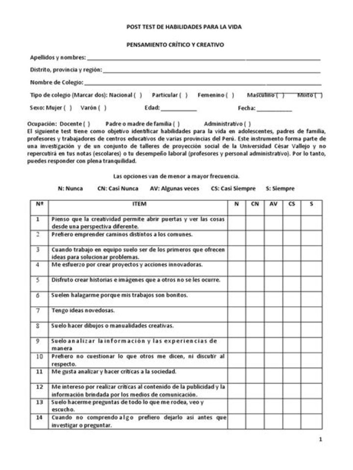 Test de Habilidades para la Vida PDF: Evalúa tus Competencias Esenciales