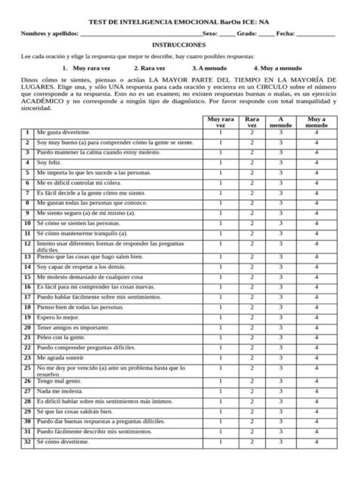 Test de Inteligencia Emocional para Adolescentes PDF: Evalúa tus Habilidades Emocionales