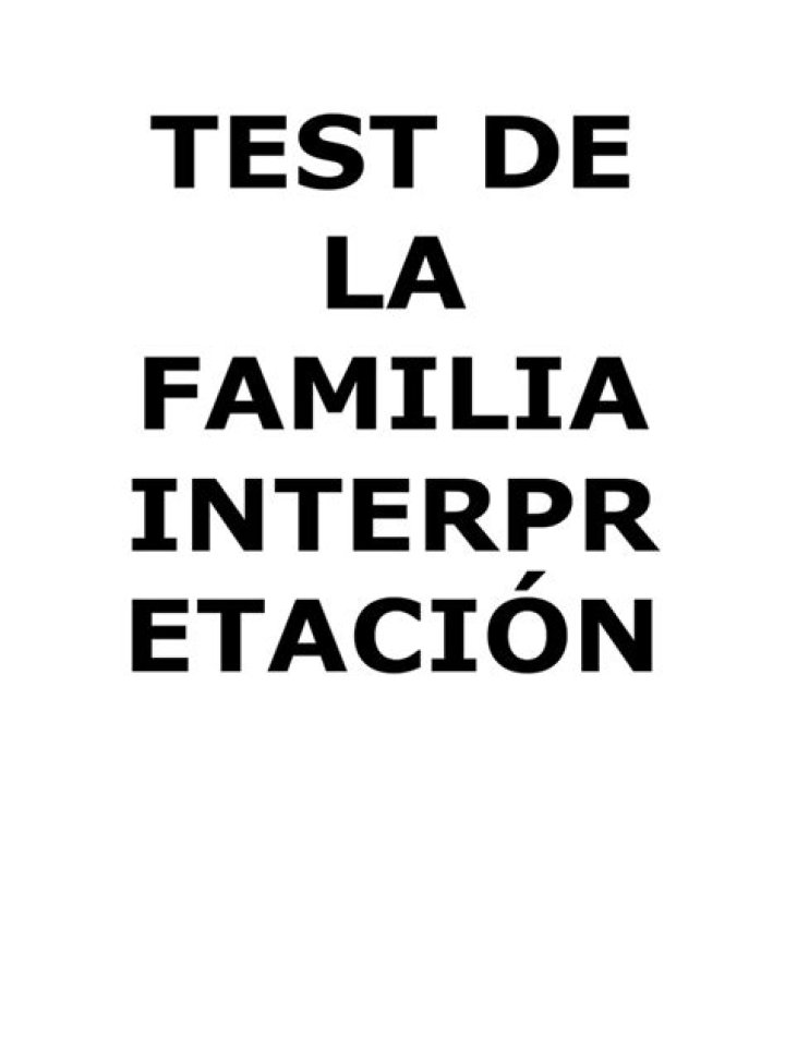 Test de la Familia: Interpretación PDF Completa y Precisa