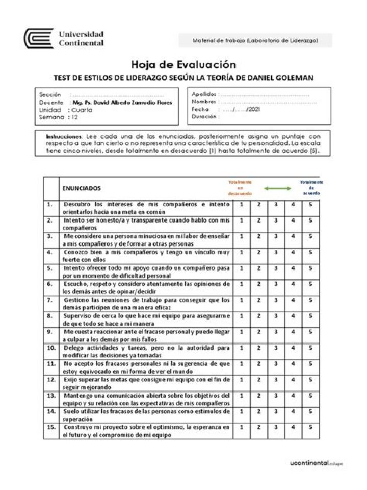Test de Liderazgo Goleman PDF: Evalúa Tu Inteligencia Emocional