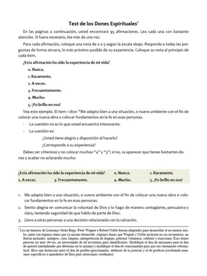 Test de los Dones Espirituales PDF: Conoce y Desarrolla Tus Cualidades Espirituales