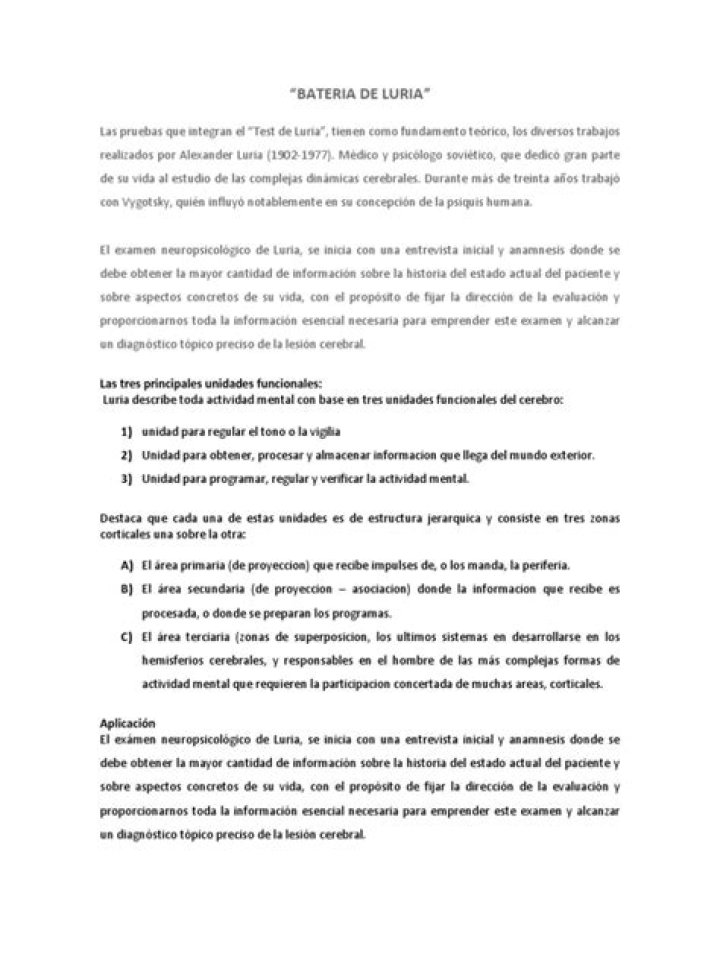 Test de Luria PDF – Comprendre le Test d’Analyse Psychologique