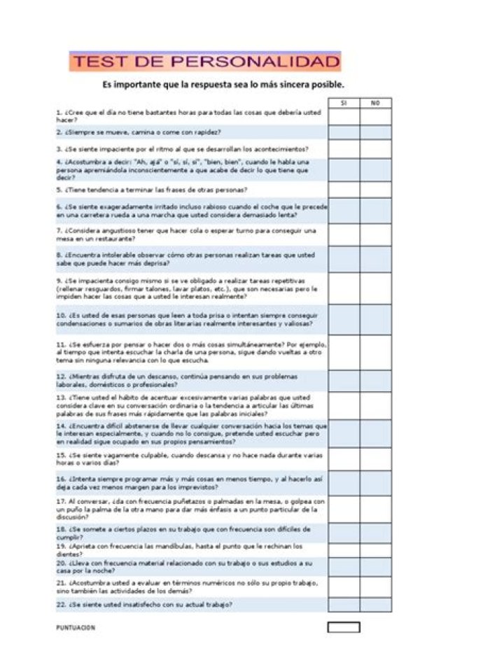 Test de Personalidad PDF Corto con Respuestas Inmediatas