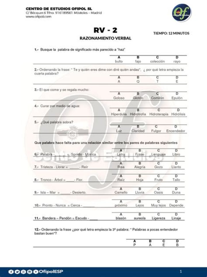 Test de Razonamiento Verbal PDF: Practica y Evalúa Tu Capacidad Lógica