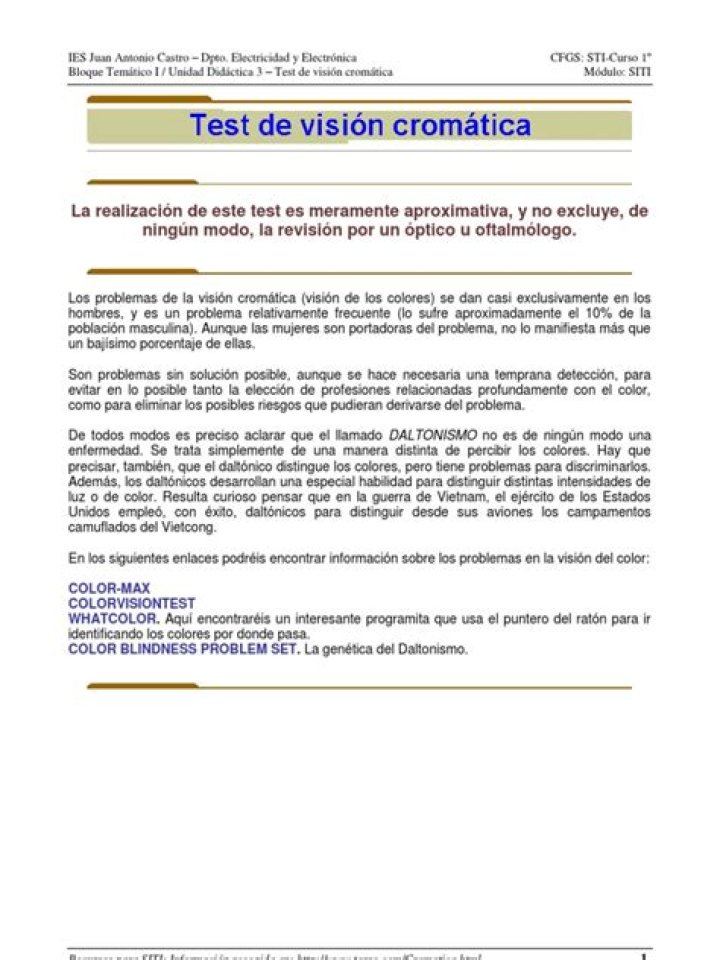 Test de Vision Cromática PDF – Diagnostique Rapide et Précis