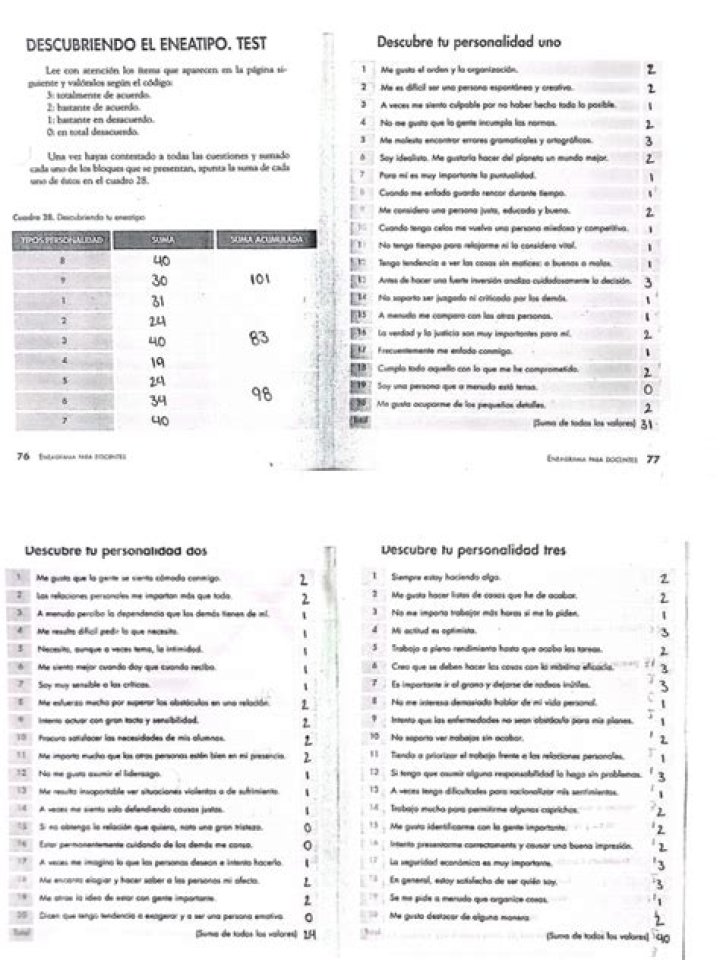 Test del Eneagrama PDF: Descubre Tu Tipo con el Cuestionario Oficial