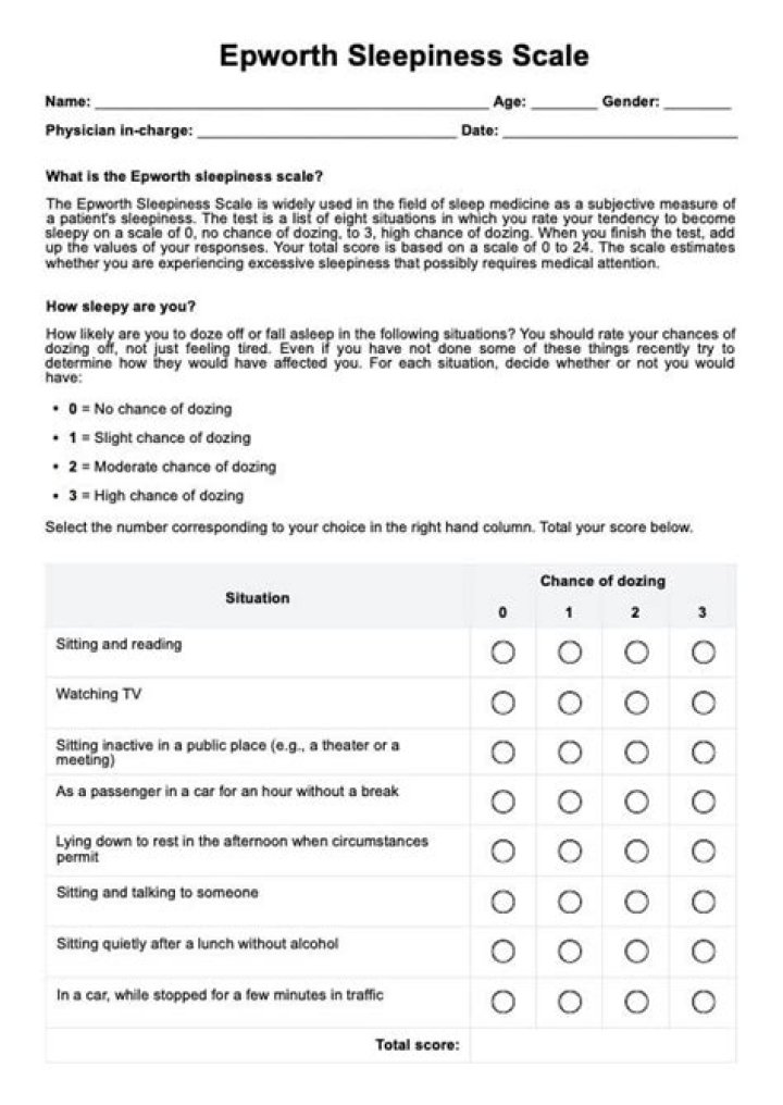 Test del Sueño Escala de Epworth PDF: Evalúa Tu Somnolencia Diurna