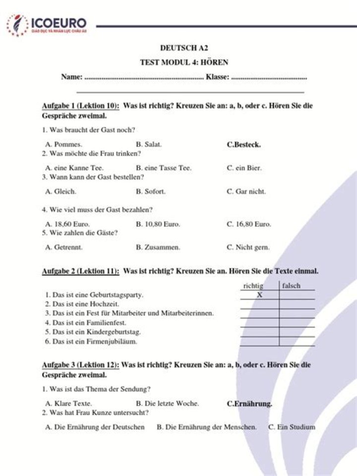 Test Deutsch A2 PDF – Perfect Practice & Sample Exam