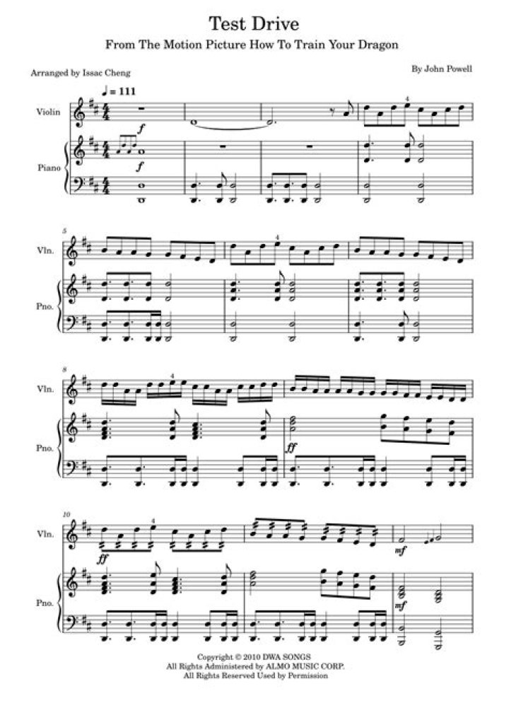 Download Free Test Drive Sheet Music PDF Now