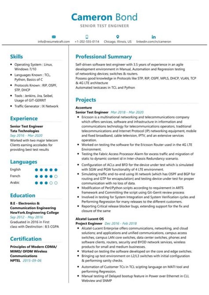Test Engineer Resume PDF: Hiring-Ready Document for Engineering Roles