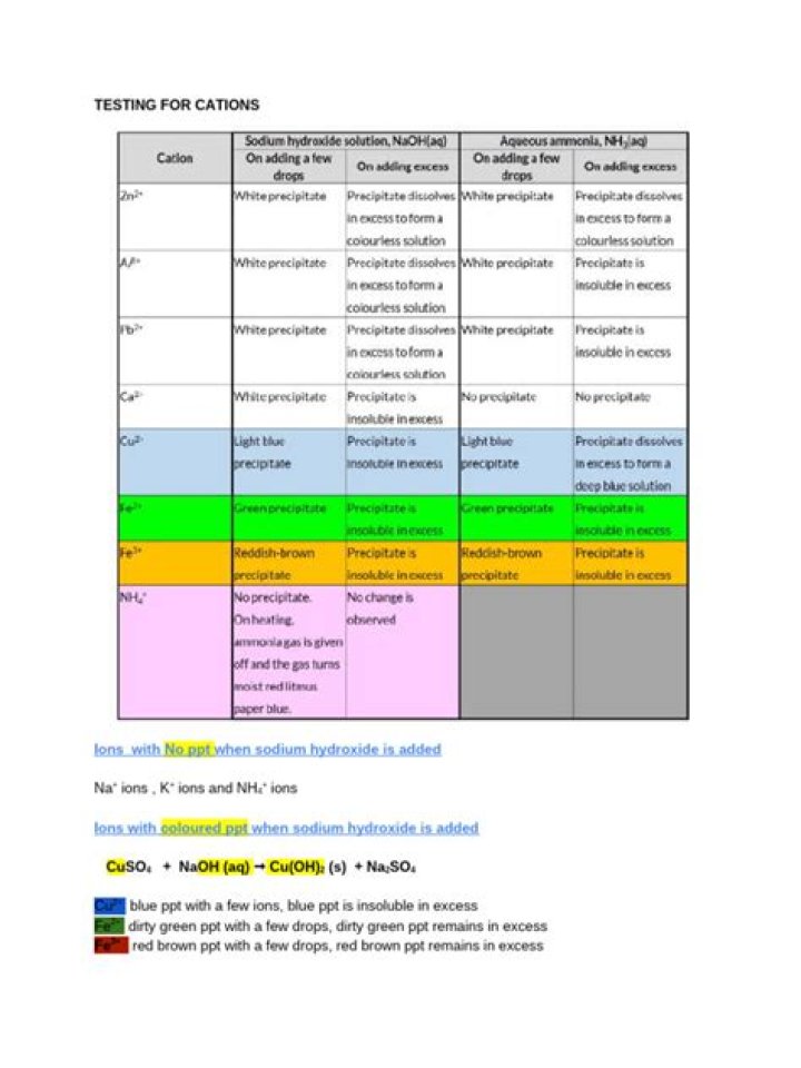 Cations and Anions Test: Free PDF Guide