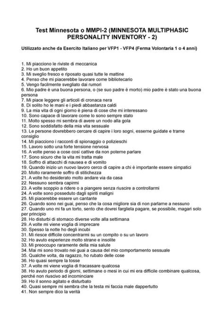 Test Minnesota Risposte Esatte PDF – Gratis Scaricabile