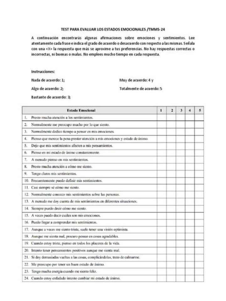 Test Para Evaluar Estado Emocional PDF: Analiza Tu Bienestar