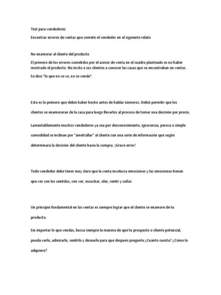 Test Para Vendedores PDF: Evalúa Tu Rendimiento