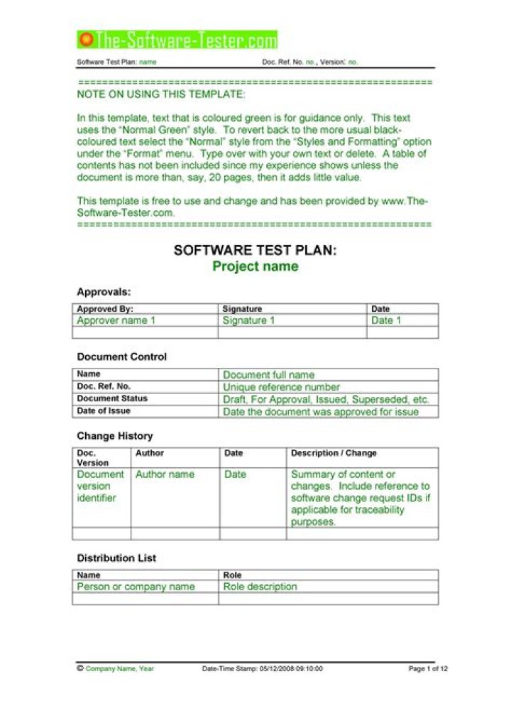 Free Test Plan Example PDF for Effective Software Testing